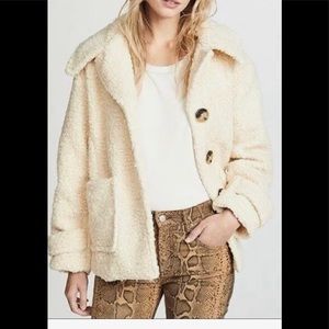 Womens Free People Sherpa Teddy Coat